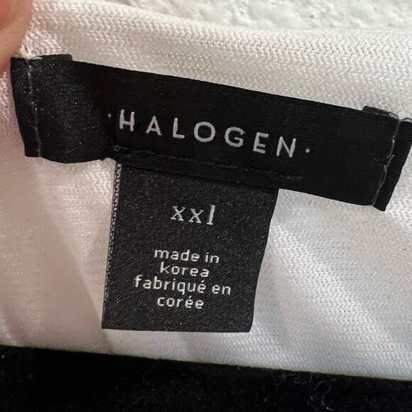 Halogen Women White Ruched Short Sleeve Top Size XXL Minimalist Chic Classiccore - Picture 3 of 6